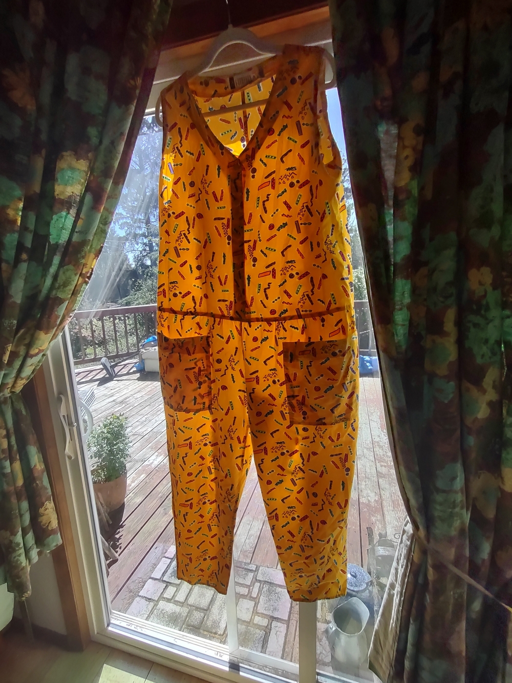 Yellow Printed Utility Jumpsuit